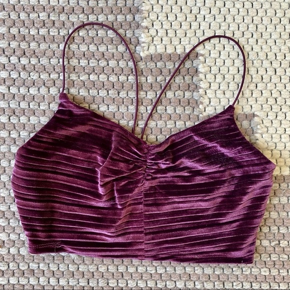 wild fable Other - Wild Fable/ Target Purple Velvet Bralette Striped Spaghetti Straps